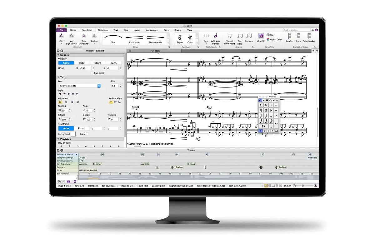 Avid Sibelius, a popular scorewriter